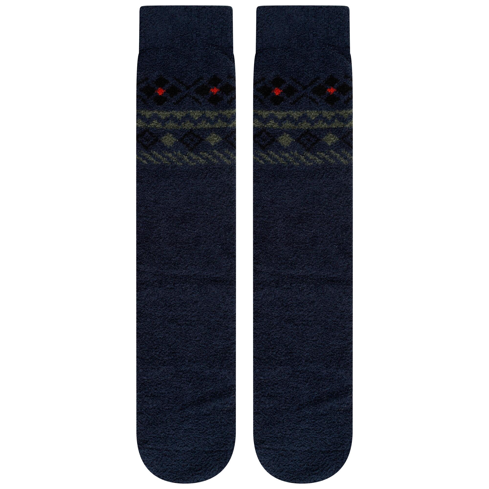 DARE 2B Unisex Adult Festivity Fair Isle Fluffy Christmas Socks (Moonlight Denim/Navy)