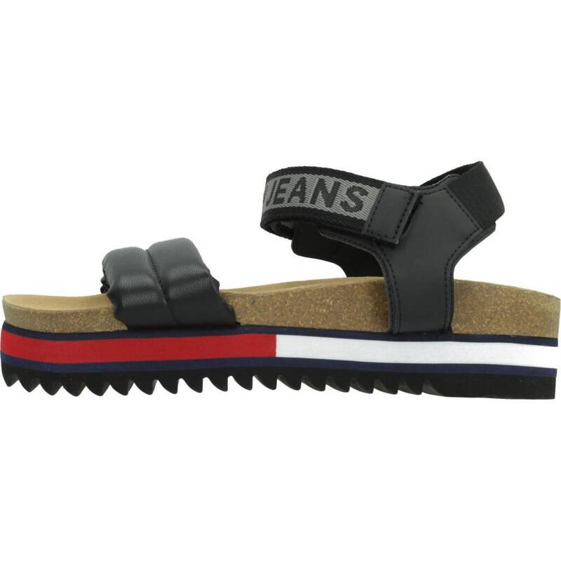 Sandalias Mujer Tommy Jeans Flag Outsole Negro