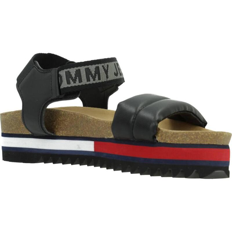 Sandalias Mujer Tommy Jeans Flag Outsole Negro