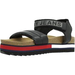 Sandalias Mujer Tommy Jeans Flag Outsole Negro