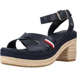 Sandalias Mujer Tommy Hilfiger Interlace Mid Heel Sa Azul