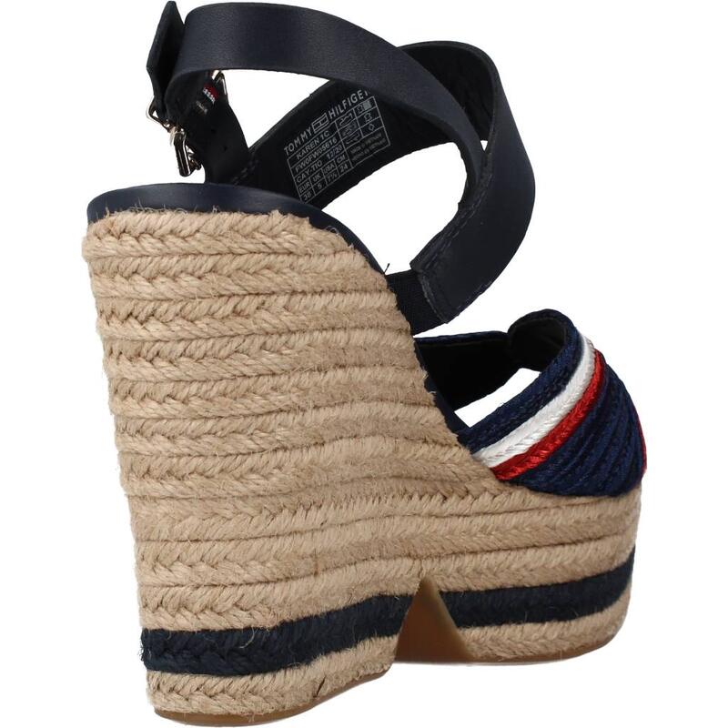 Sandalias Mujer Tommy Hilfiger Artisanal High Wedge Azul