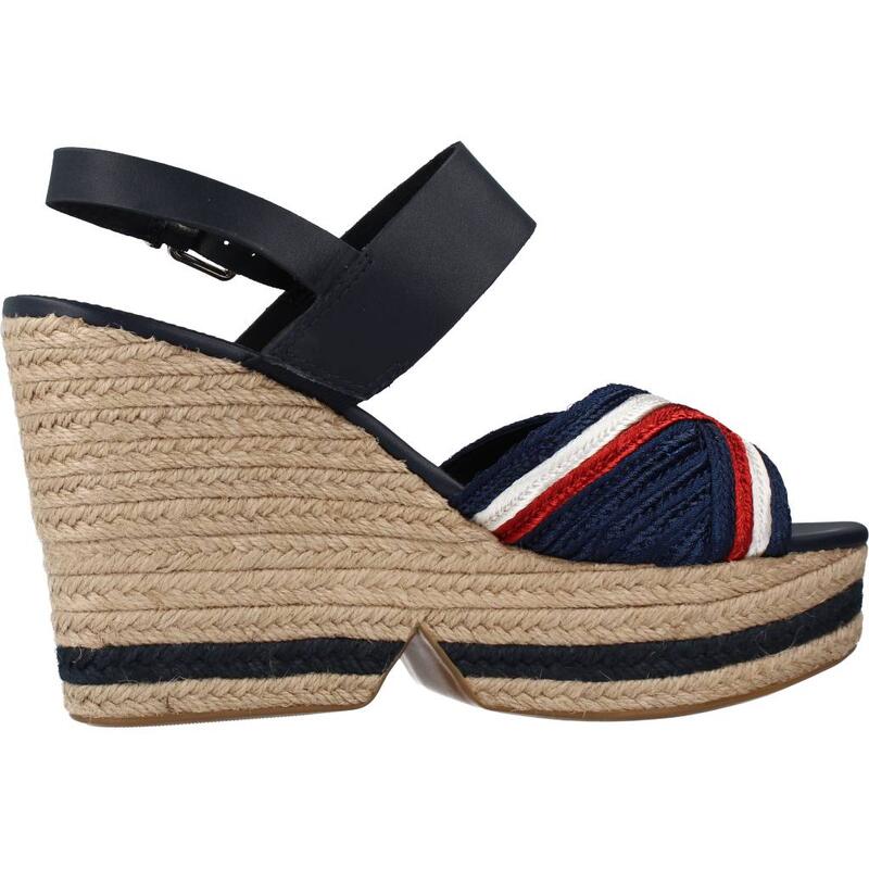 Sandalias Mujer Tommy Hilfiger Artisanal High Wedge Azul