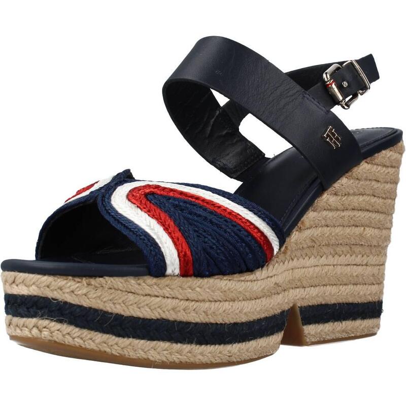 Sandalias Mujer Tommy Hilfiger Artisanal High Wedge Azul