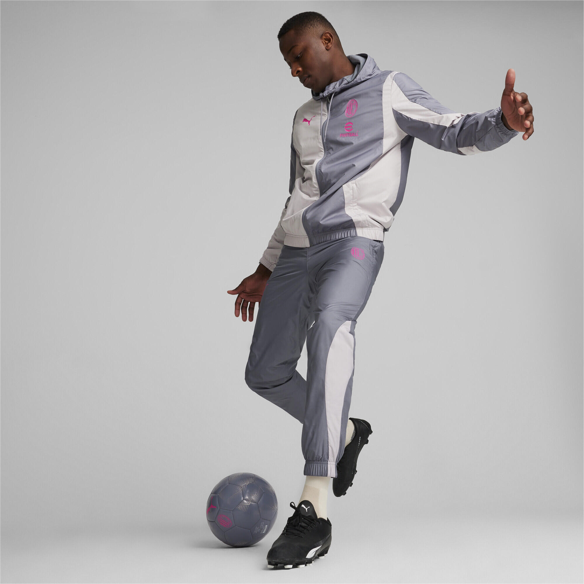 Veste tissée d'avant-match 23/24 AC Milan PUMA Gray Tile Marble 3/6