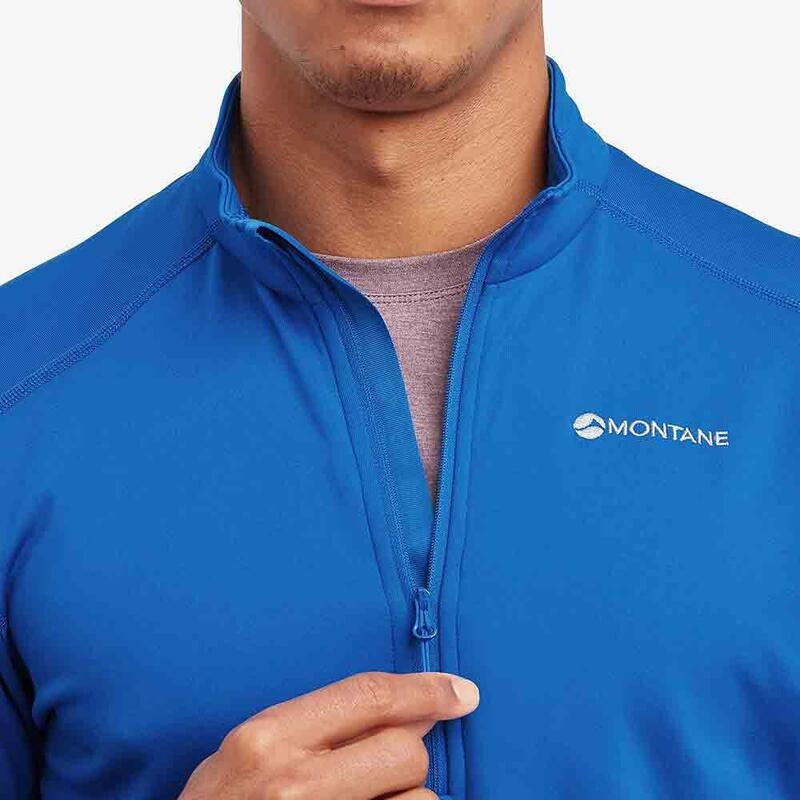 Dart Zip Neck Long Sleeve T Shirt Men's Breathable T-shirt - Blue