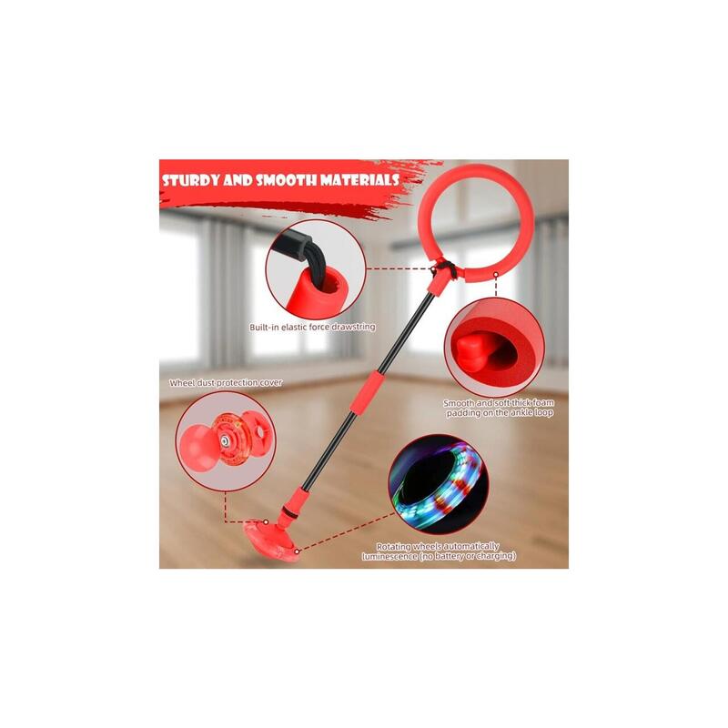 Coarda de sarit cu minge skip ball, cu iluminare LED, rabatabila