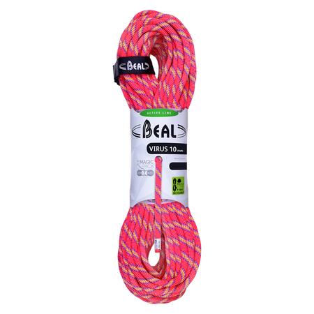 Beal - Corde Dynamique Beal Virus 10 Mm X 70 M Marquage Milieu Faible Force De Choc - Corde D'Escalade - Jaune|orange|rose - Taille Unique - Decathlon