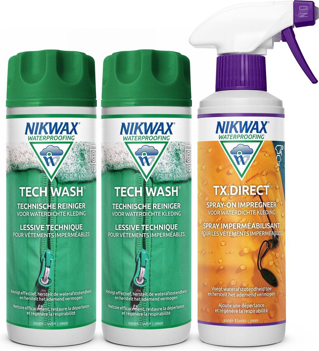 NIKWAX Impregneermiddel pakket - 2x Tech Wash 300ML & 1x TX Direct Spray-On 300ML