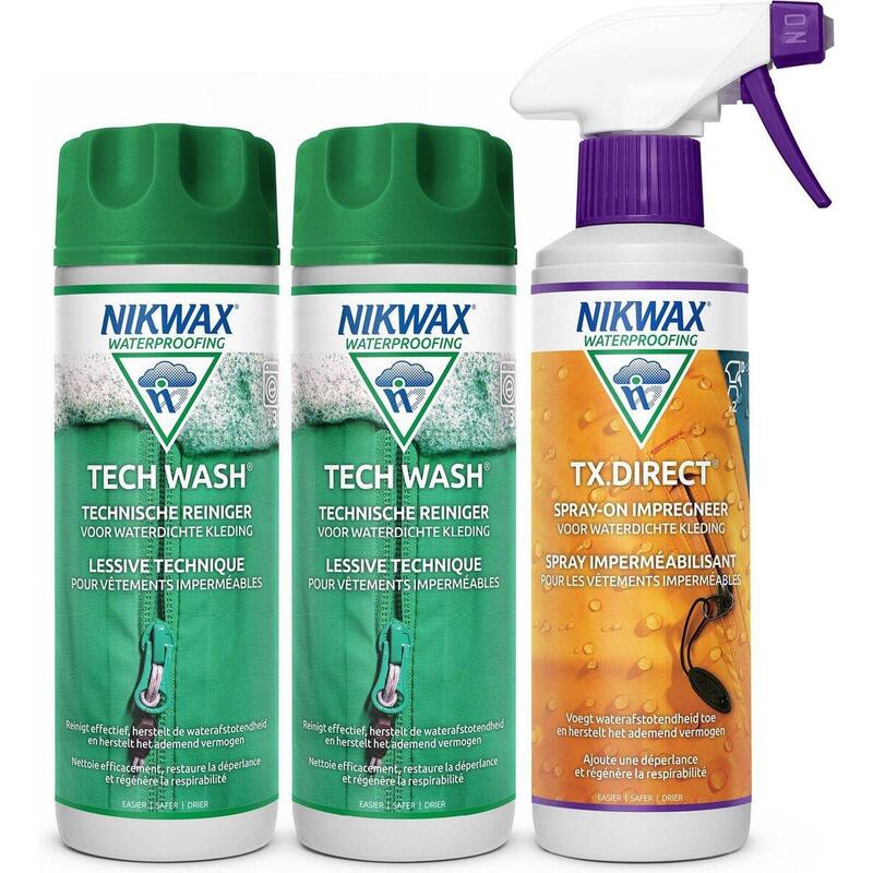 Impregneermiddel pakket - 2x Tech Wash 300ML & 1x TX Direct Spray-On 300ML