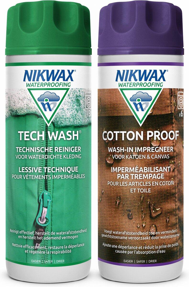 NIKWAX Wasmiddel Tech Wash 300ml & katoen impregneermiddel Cotton Proof 300ml