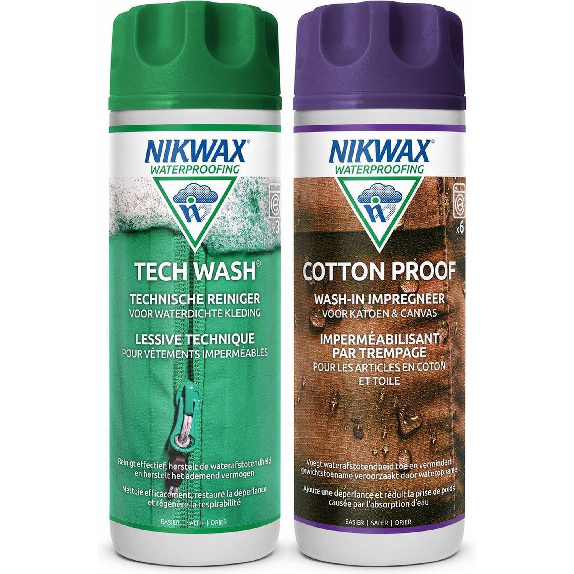 Waschmittel Tech Wash 300ml & Imprägniermittel für Baumwolle Cotton Proof 300ml