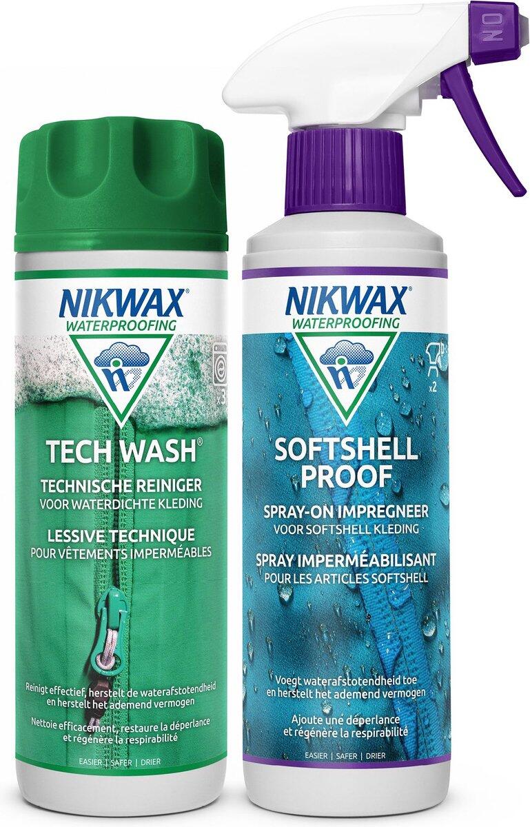 NIKWAX Wasmiddel Tech Wash 300ml & impregneermiddel Softshell Proof Spray-On 300ml