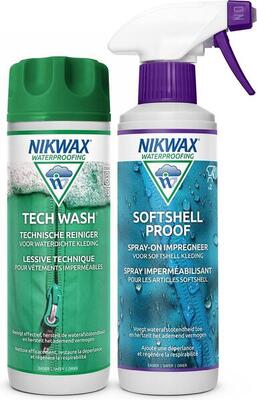 Wasmiddel tech wash 300ml & impregneermiddel softshell proof spray-on 300ml