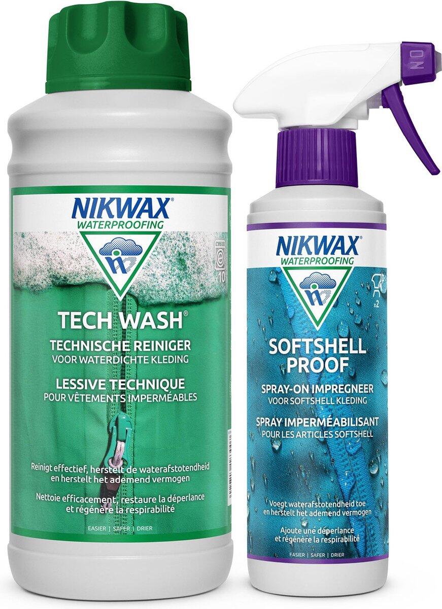NIKWAX Wasmiddel Tech Wash 1L & Impregneermiddel Softshell Proof Spray-on 300ml