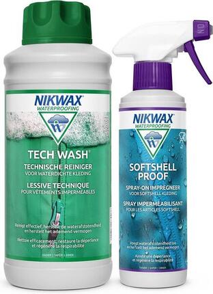 Wasmiddel Tech Wash 1L & Impregneermiddel Softshell Proof Spray-on 300ml