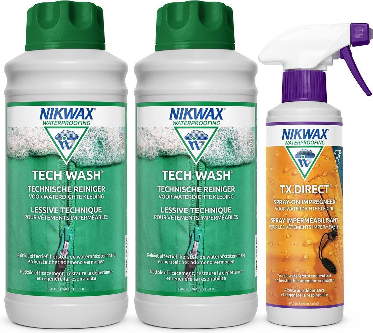 NIKWAX Impregneermiddel voordeelset - 2x Tech Wash 1L & 1x TX Direct Spray-On 300ML