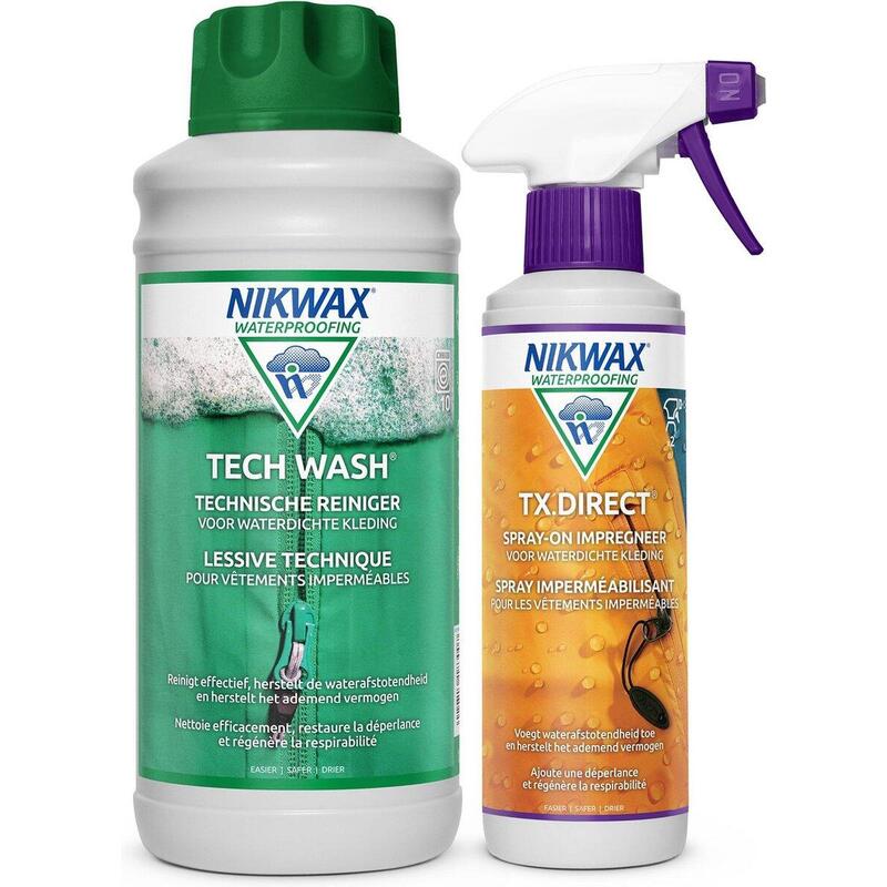 Wasmiddel Tech Wash 1L & impregneermiddel TX.Direct Spray-On 300ml