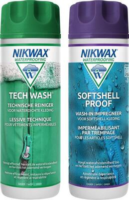 Nikwax twin 300ml voordeel set: soft-shell proof & tech wash