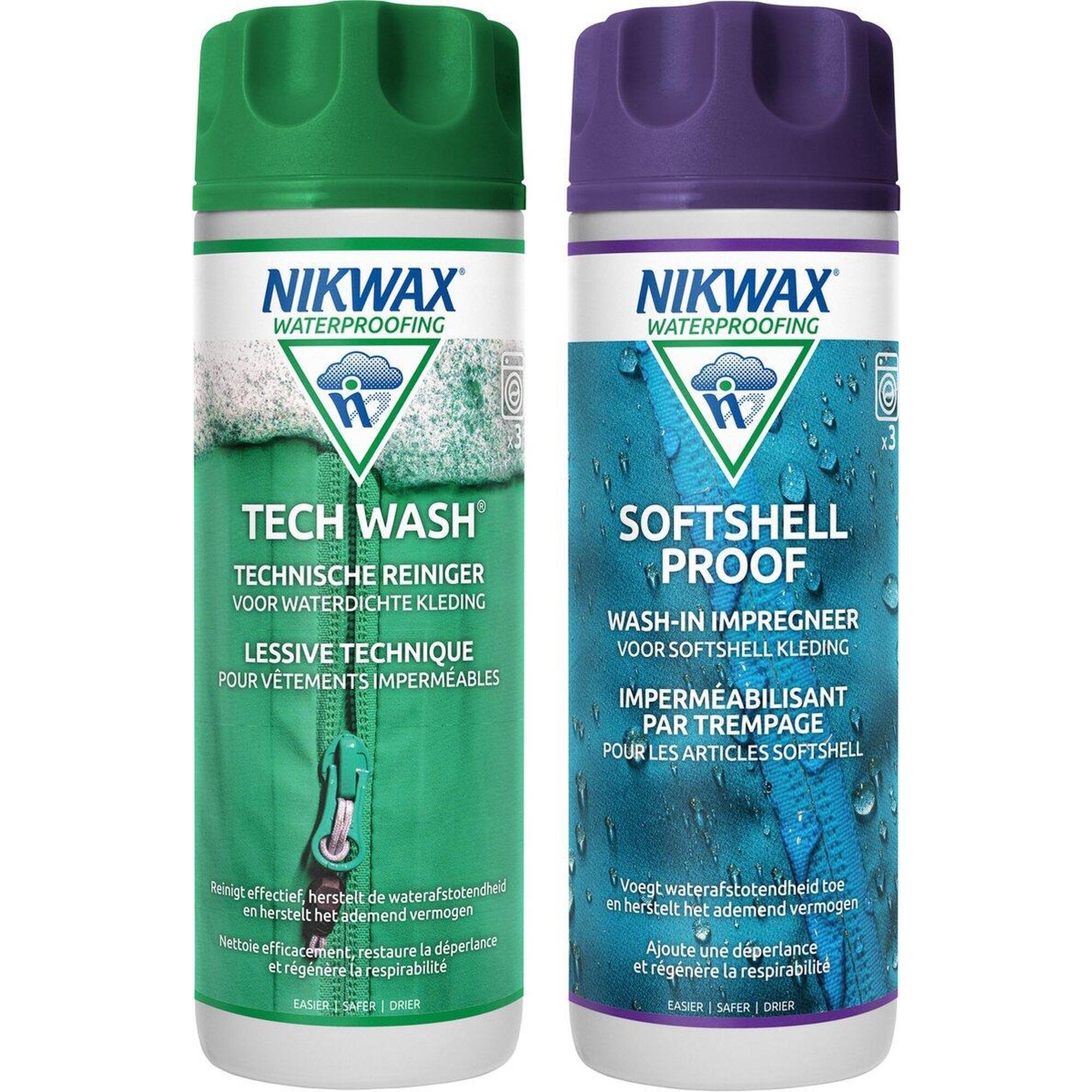 Lessive Tech Wash 300 ml & imperméabilisant Softshell Proof 300 ml