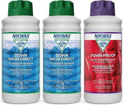 Impregneermiddel voordeelpakket - nikwax 2x down wash 1l & 1x down proof 1l