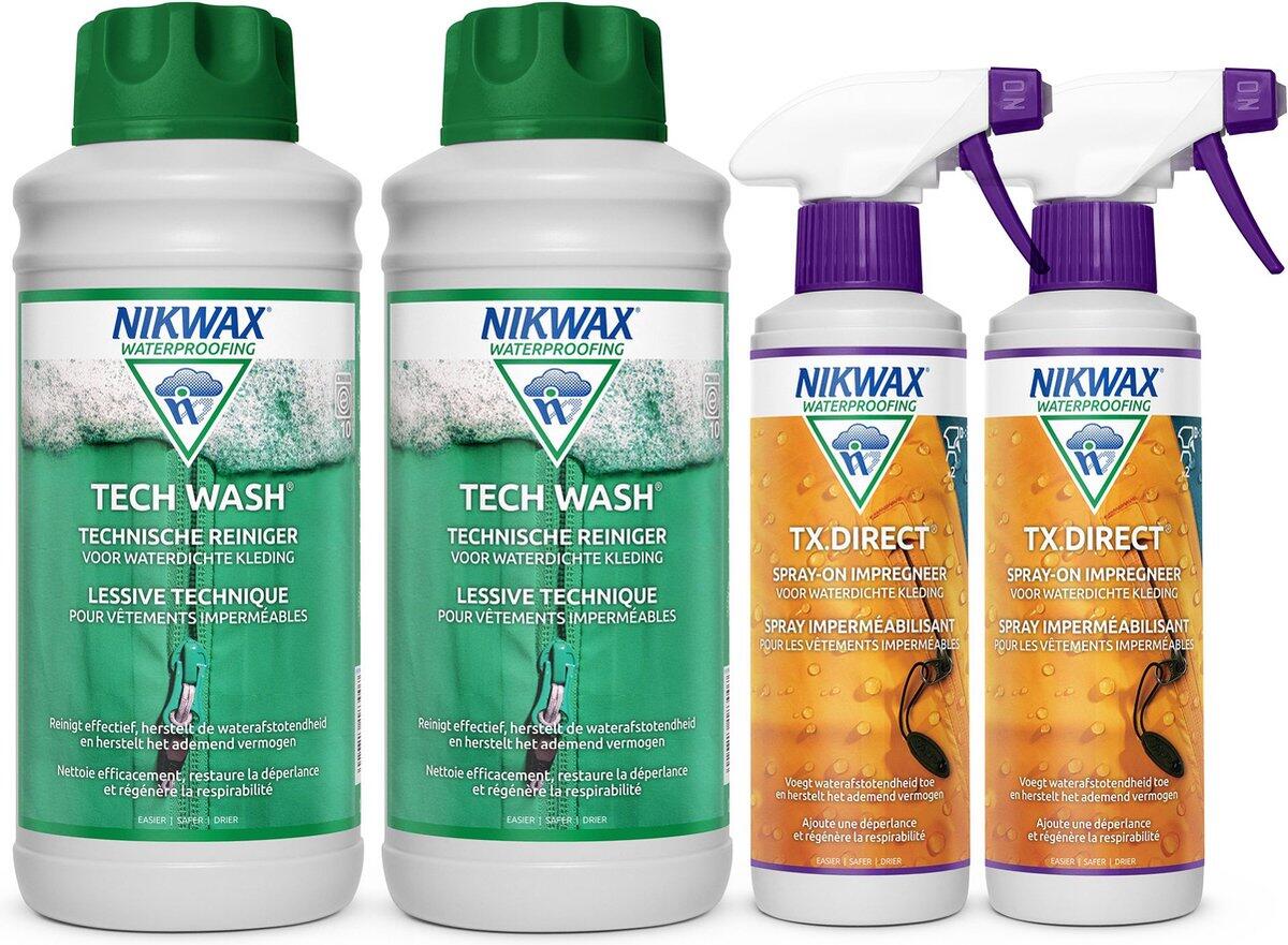 NIKWAX Impregneermiddel voordeelpakkket - Nikwax 2x Tech Wash & 2x TX Direct Spray on
