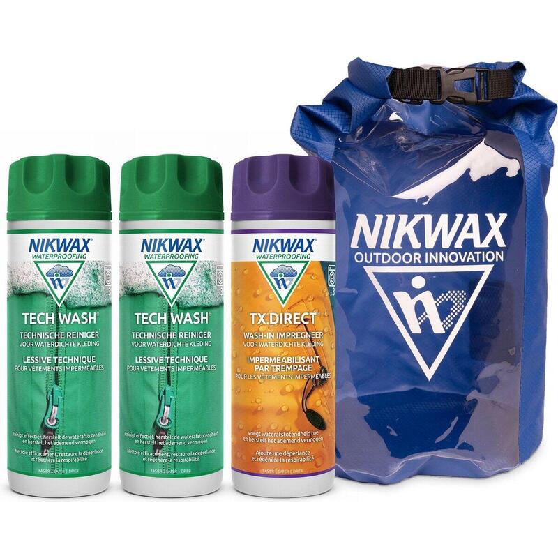 Impregneermiddel voordeelpakket - Nikwax 2x Tech Wash & Tx Direct + Dry Bag