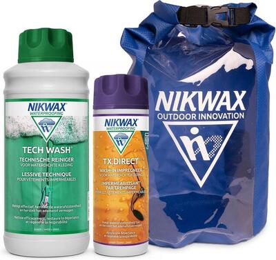Wasmiddel tech wash 1l & impregneermiddel tx.direct 300ml + extra dry bag 10l