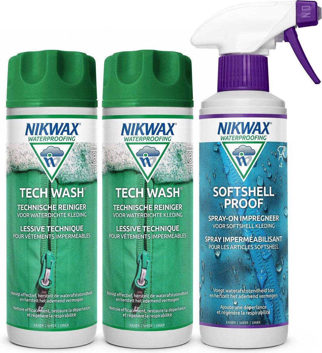 NIKWAX Impregneermiddel voordeelset - 2x Tech Wash & 1x Softshell Proof Spray-On