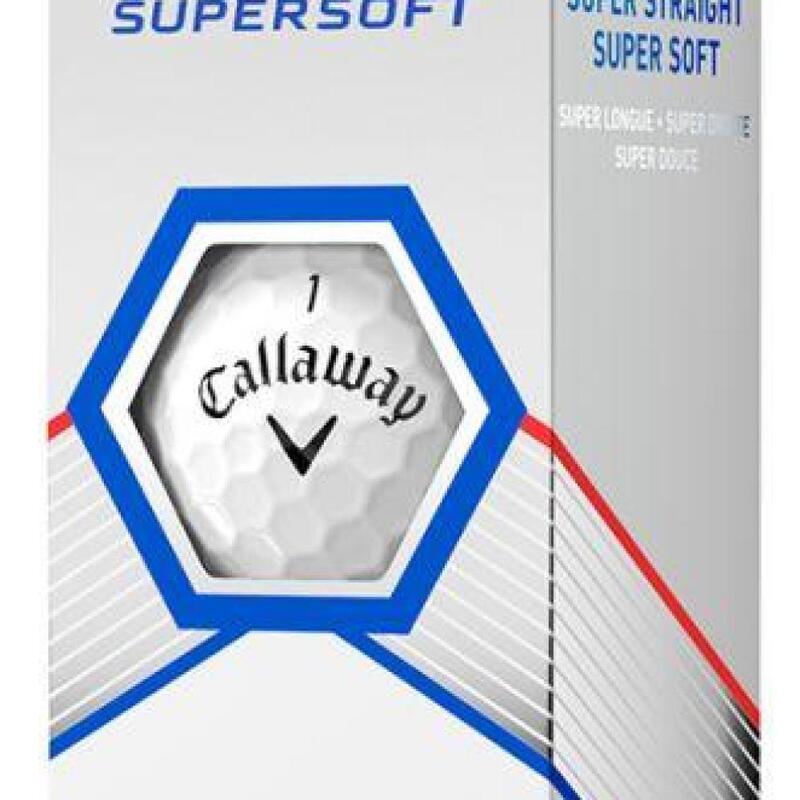 Caixa de 12 bolas de golfe brancas Supersoft Callaway Novo