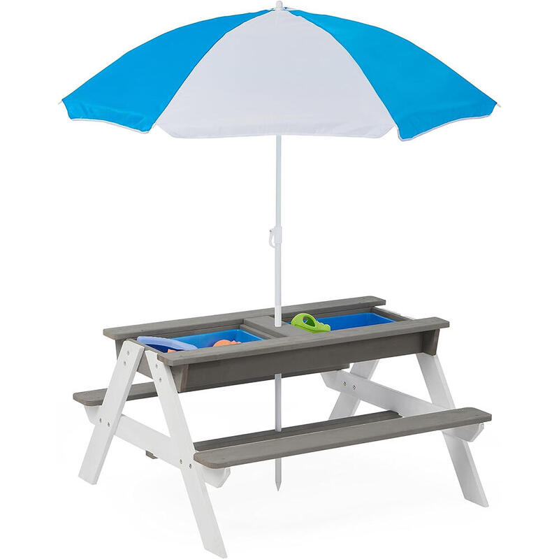 Masa camping pentru copii 3 in 1 cu umbrela de soare