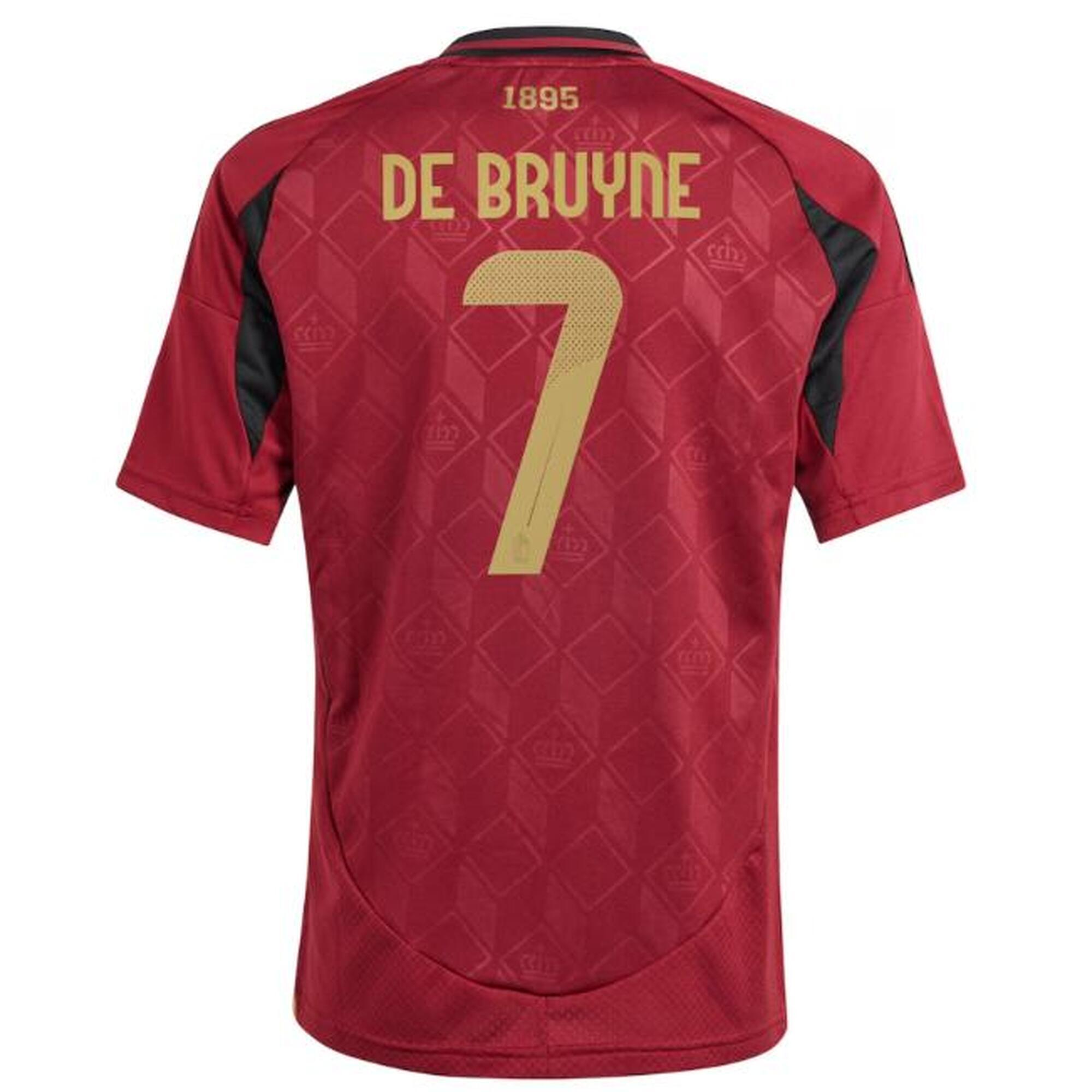 Thuisshirt met bedrukking De Bruyne 7 voor volwassenen EURO 2024 België