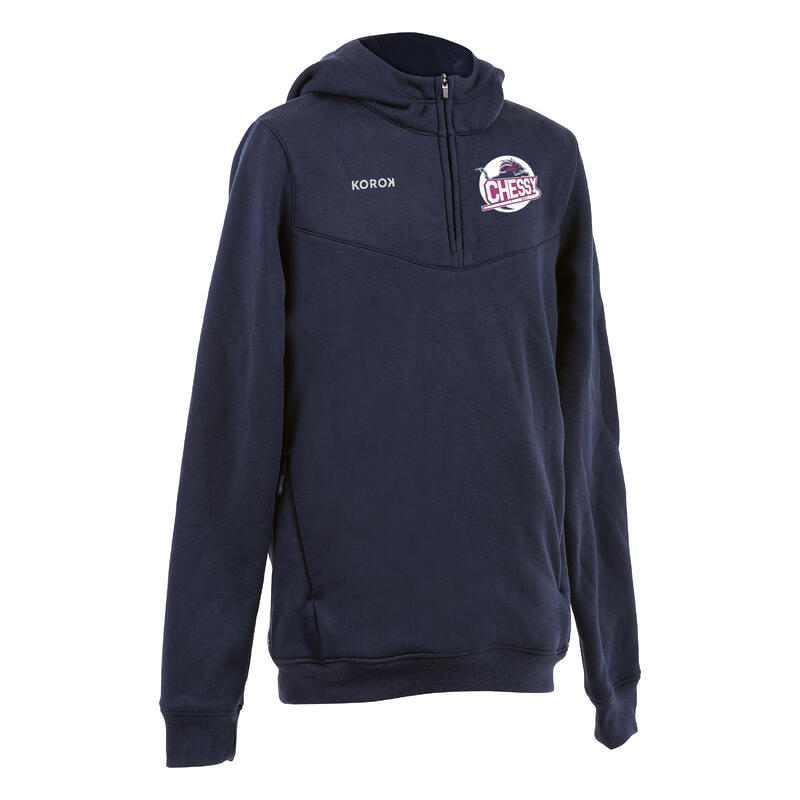 Sweater Chessy Hockey  Kinderen FH500 marineblauw 10 JAAR