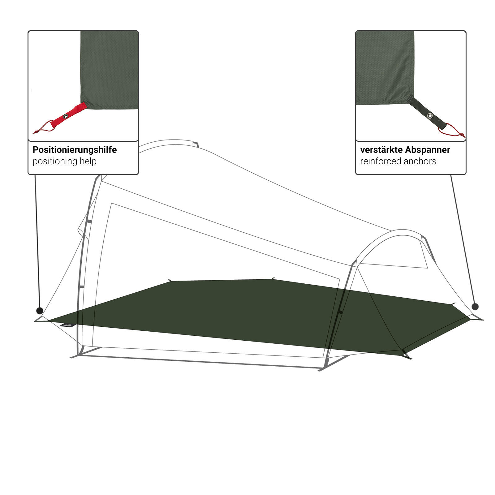 Tapis de sol qeedo Light Spruce S Groundsheet 300g 3/5