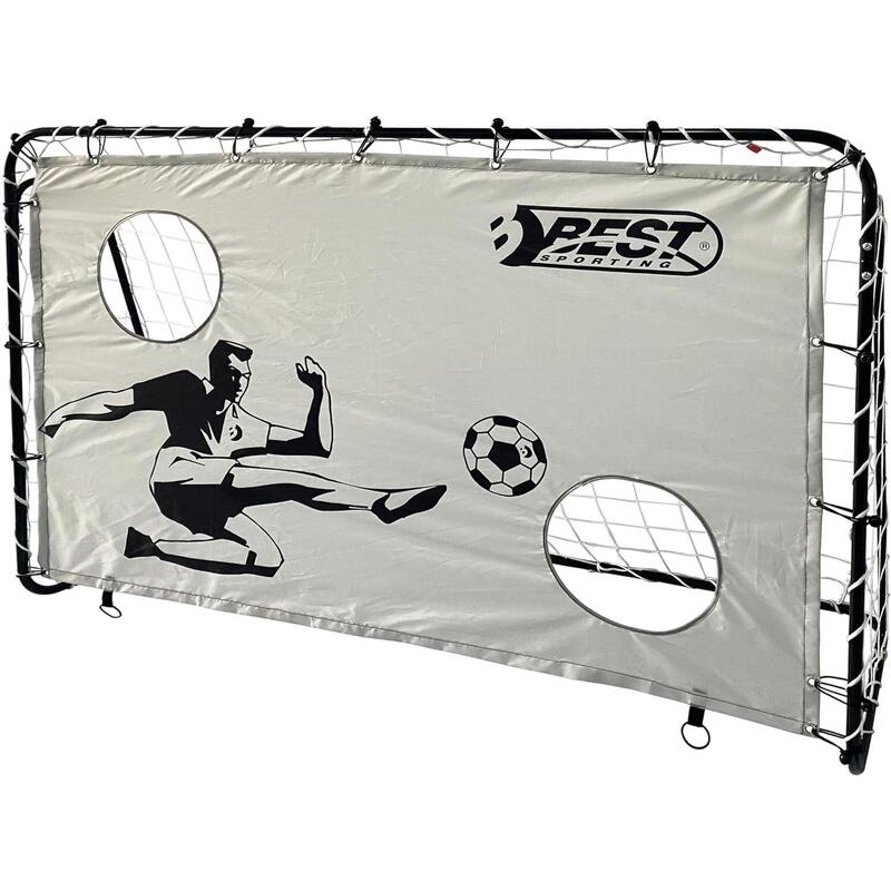 Best Sporting Fußballtor + Torwand 2 Schusslöcher grau 11061