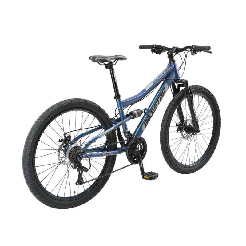 Bikestar Fully MTB Staal Medium 26 Inch 21 Speed Blauw