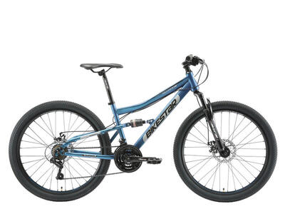 Bikestar fully mtb staal medium 26 inch 21 speed blauw