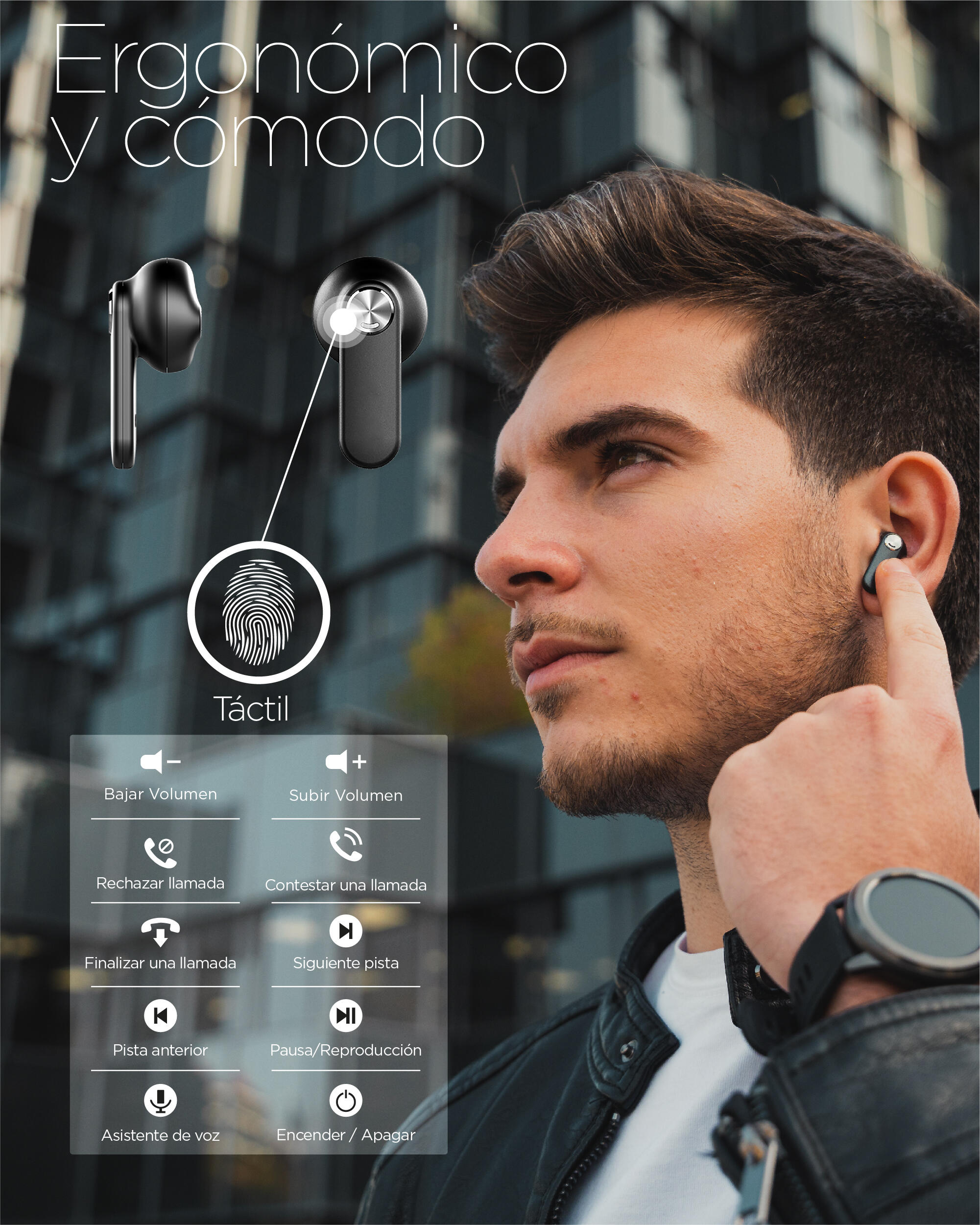 auricolari bluetooth con microfono Ksix Leaf 6/7
