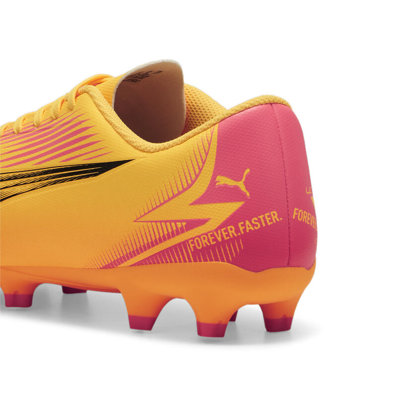 Botas de fútbol ULTRA PLAY FG/AG PUMA Sun Stream Black Sunset Glow Orange Pink