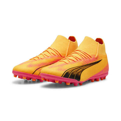 Botas de fútbol ULTRA PRO MG PUMA Sun Stream Black Sunset Glow Orange Pink