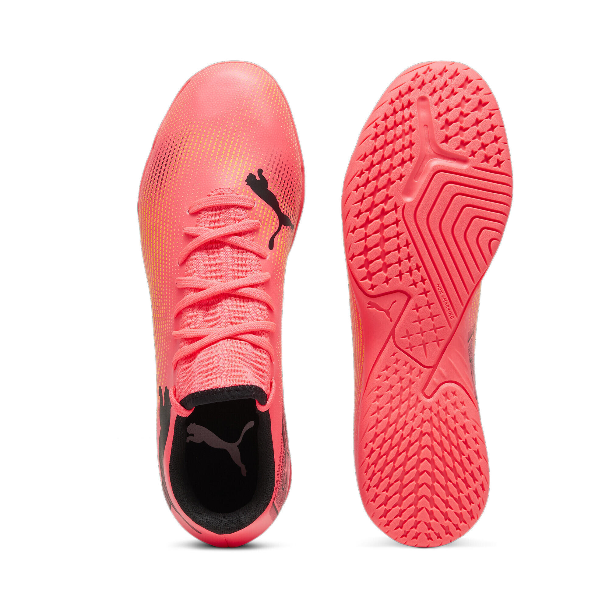 Chaussures de futsal FUTURE 7 PLAY PUMA Sunset Glow Black Sun Stream Pink Orange 4/7
