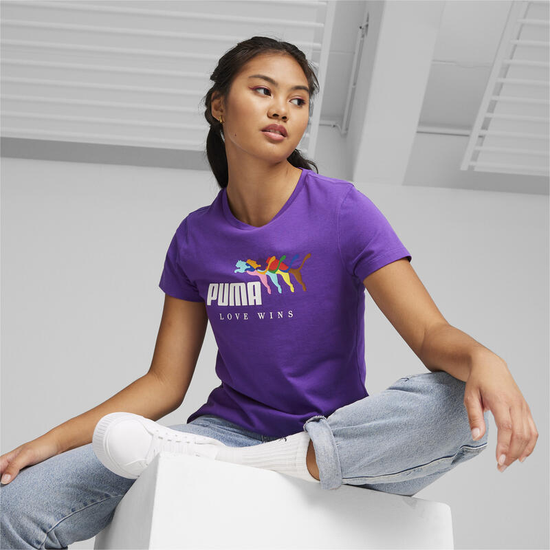 T-shirt ESS+ LOVE WINS da donna PUMA Iris Purple