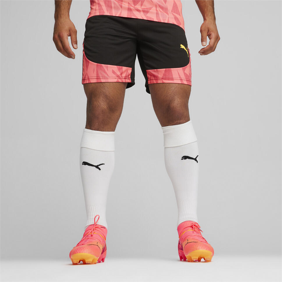 Męskie spodenki piłkarskie individualFINAL PUMA Black Sun Stream Orange