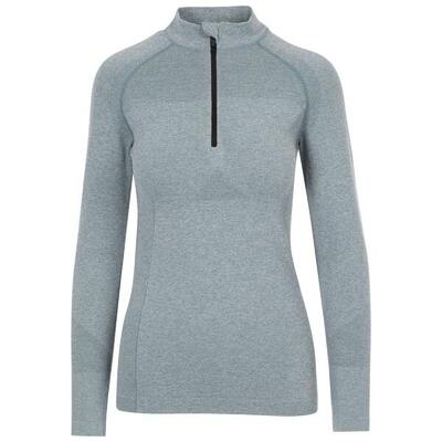 Top Active Mezza Cerniera Manica Lunga Donna Trespass Pelina Nebbia Verde Acqua