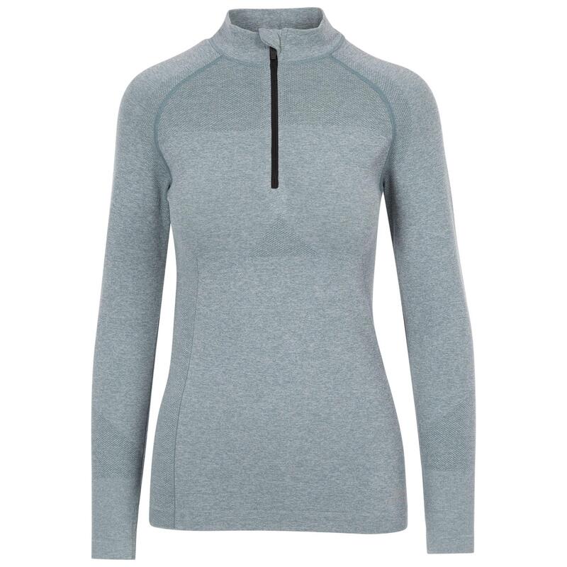 Dames Pelina Half Zip Active Top met lange mouwen (Wintergroene nevel)