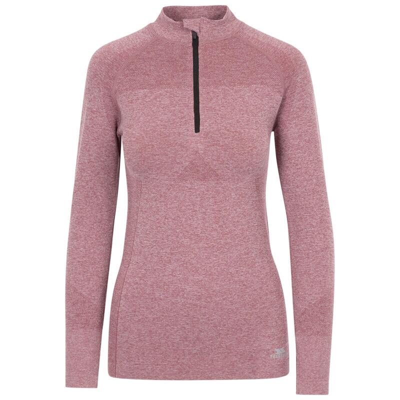 Dames Pelina Half Zip Active Top met lange mouwen (Rozentoon)