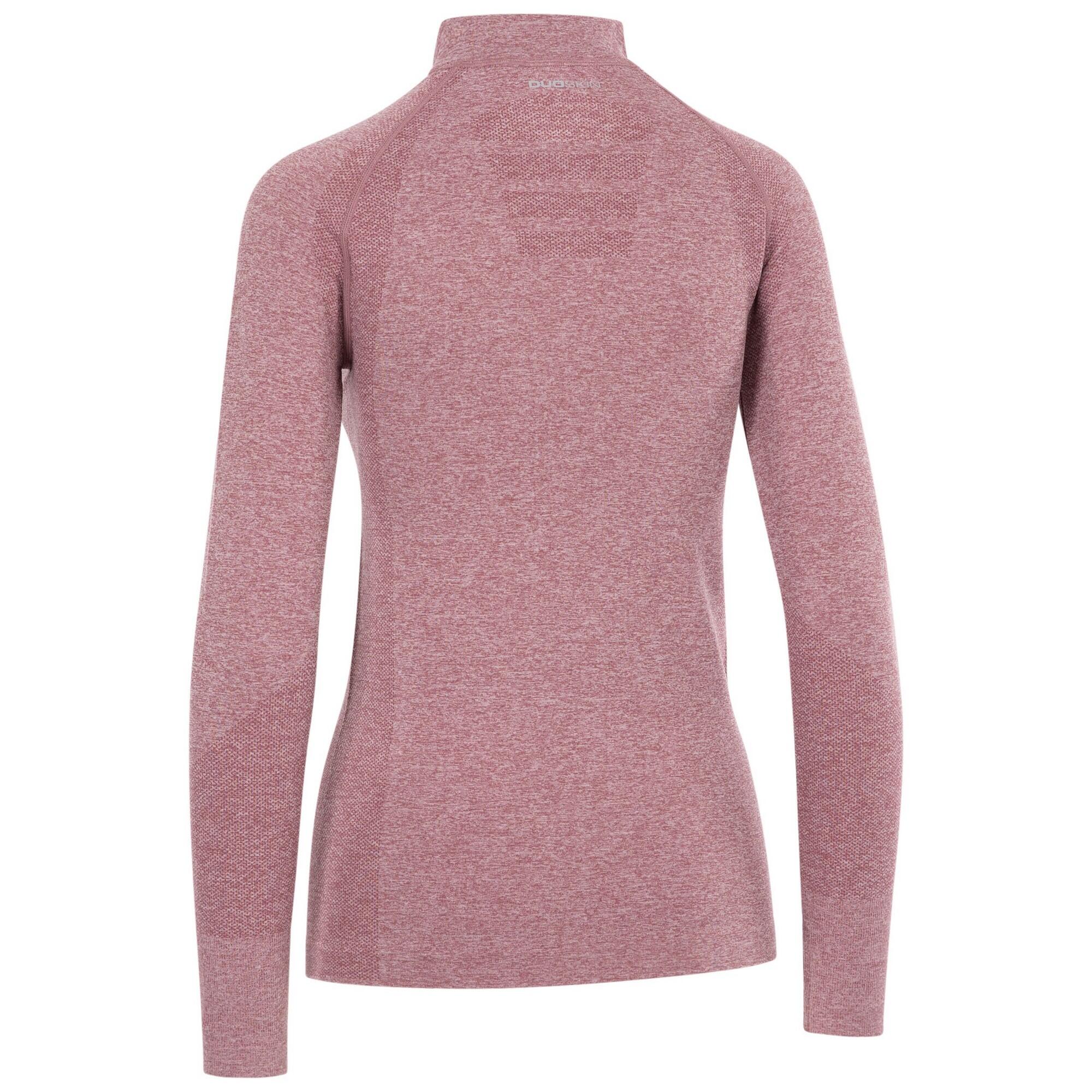 Top Active Mezza Cerniera Manica Lunga Donna Trespass Pelina Tono Rosa 3/5