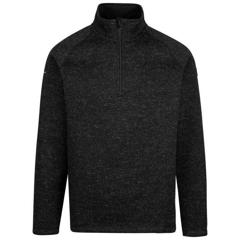 Heren Corsham Marl Half Zip Fleece Top (Zwart)