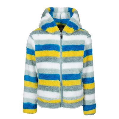 Kinder/kinder fleece jas met prachtige streep (wintergroene nevel)