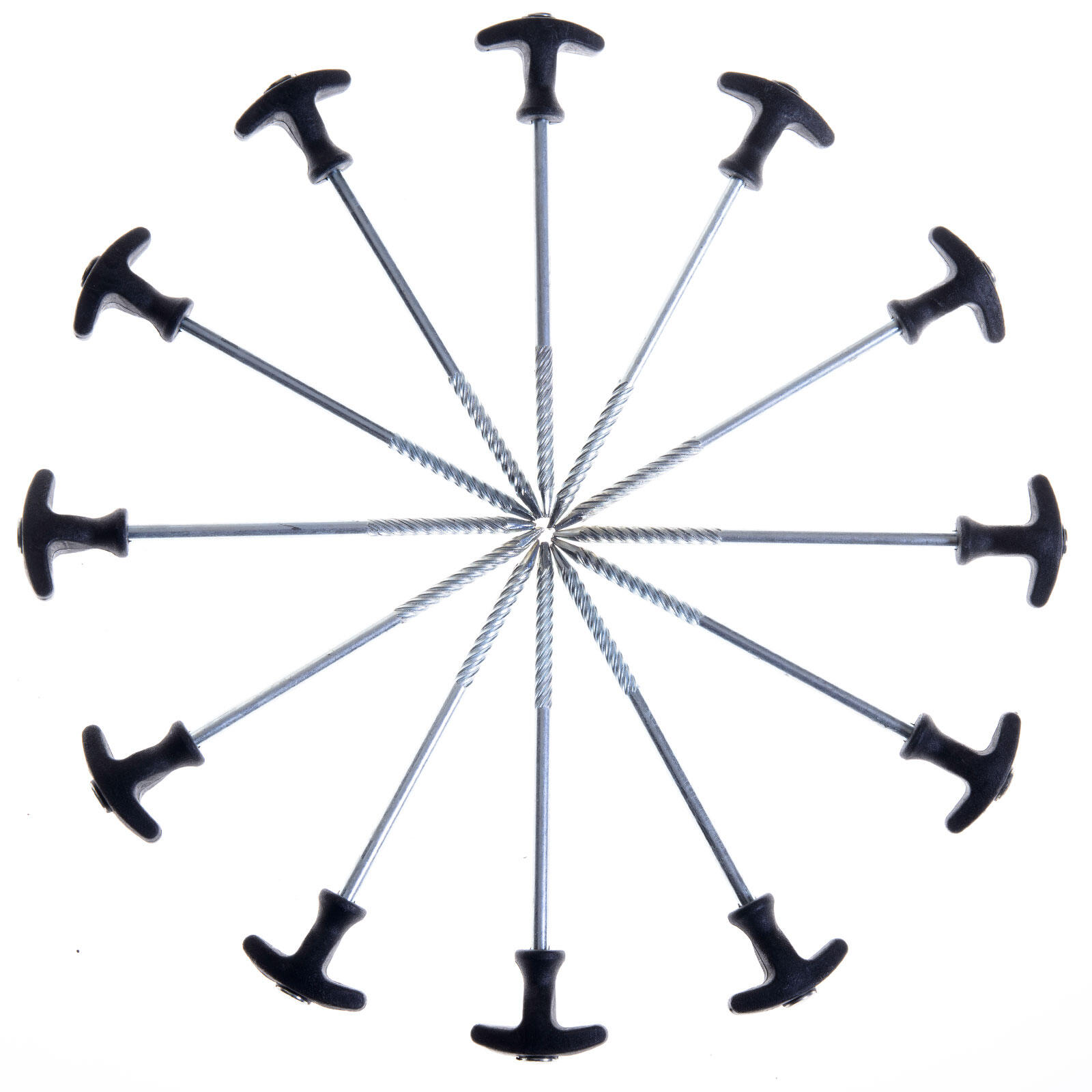 Zelt-Heringe aus Stahl T-Pegs 20cm - 12 Stück 1/7